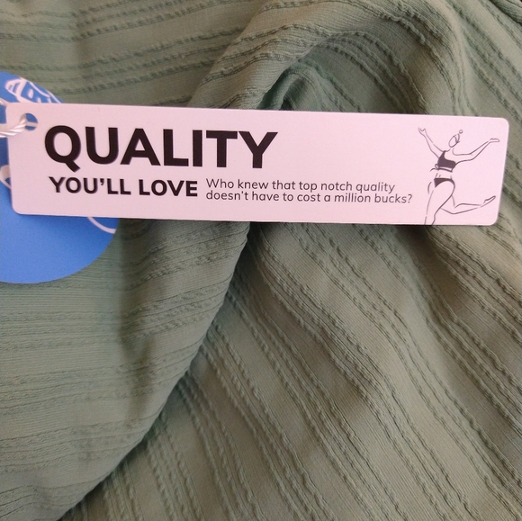 🌹NWT Cupshe Green One Shoulder Scalloped One Piece Bathing Suit Small - Picture 5 of 6